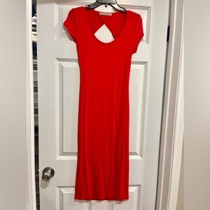 Foreign Exchange Red-orange Keyhole back Dress